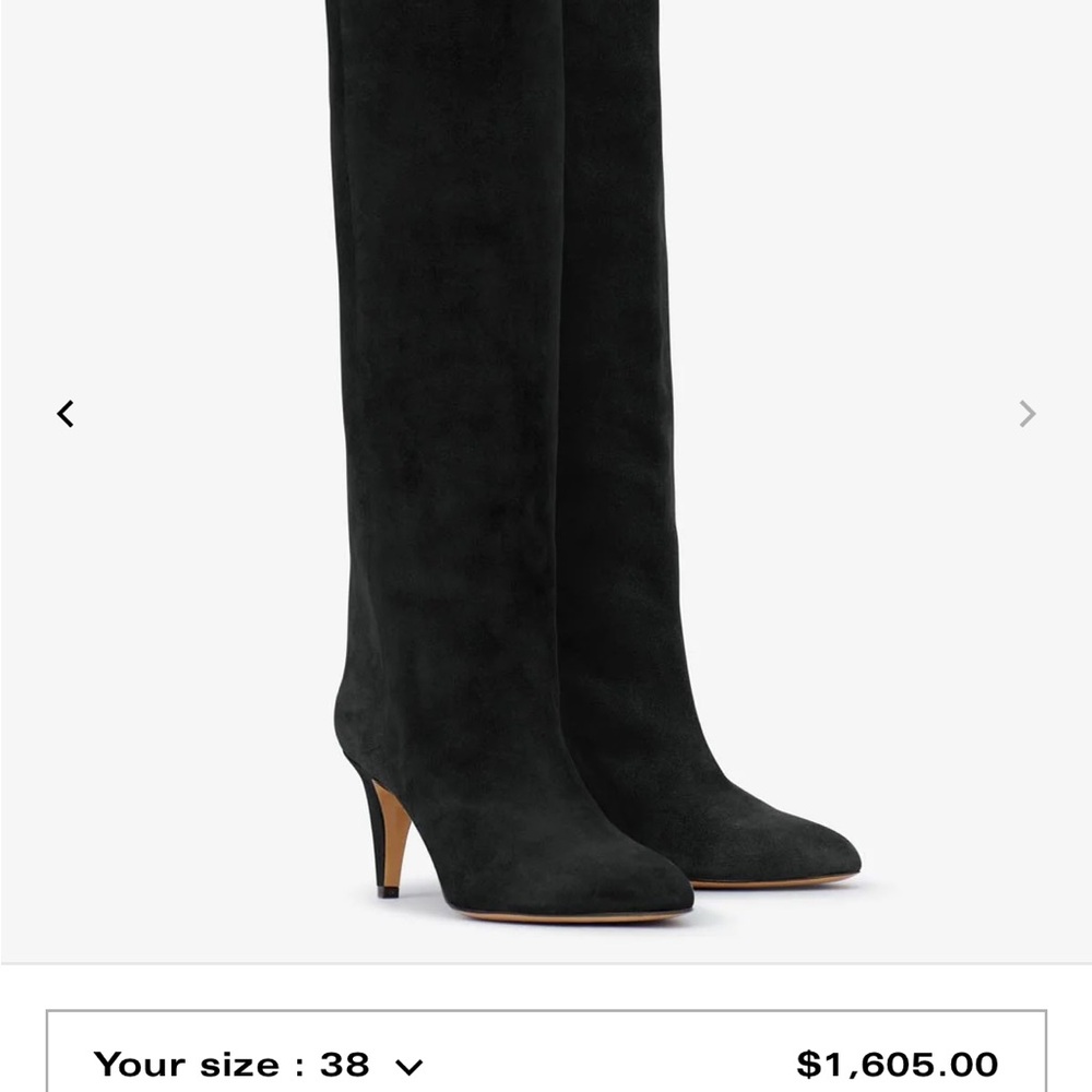 Isabel Marant Black Suede Knee-High Boots - Picture 2 of 10